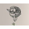 Wandsticker WALFISCH (Bildabmessungen 44,5 x 41 cm, Bildfarbe Grau)