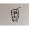 Holzsticker EISGEKÜHLTES GETRÄNK MIT TRINKHALM (Bildabmessungen 20,5 x 31,5 cm, Bildfarbe Grau)