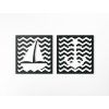2-teiliges Wandbild ANKER MIT BOOT (Bildabmessungen 15,5 x 31,5 cm, Bildfarbe Grau)