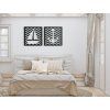 2-teiliges Wandbild ANKER MIT BOOT (Bildabmessungen 15,5 x 31,5 cm, Bildfarbe Grau)
