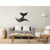 Holzsticker WALFISCH (Bildabmessungen 21,5 x 31,5 cm, Bildfarbe Grau)