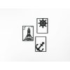3-teiliges Bild LEUCHTTURM, ANKER UND STEUERRAD