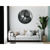 Holzbild LEBENSBAUM YIN YANG (Bildabmessungen 89 x 89 cm, Bildfarbe Grau)