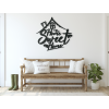 Holzsticker Home Sweet Home (Bildabmessungen 89 x 96,5 cm, Bildfarbe Grau)