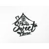 Holzsticker Home Sweet Home (Bildabmessungen 89 x 96,5 cm, Bildfarbe Grau)
