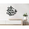 Holzsticker Home Sweet Home (Bildabmessungen 89 x 96,5 cm, Bildfarbe Grau)