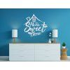 Holzsticker Home Sweet Home (Bildabmessungen 89 x 96,5 cm, Bildfarbe Grau)