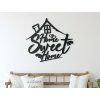 Holzsticker Home Sweet Home (Bildabmessungen 89 x 96,5 cm, Bildfarbe Grau)