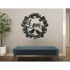 Hölzerner Türkranz LOVE (Bildabmessungen 44 x 44,5 cm, Bildfarbe Grau)