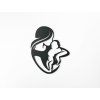 Holzsticker fürs Kinderzimmer MUTTERLIEBE (Bildabmessungen 39,5 x 32,5 cm, Bildfarbe Grau)