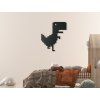 Wandsticker für Kinder Dinosaurier (Bildabmessungen 26,5 x 22,5 cm, Bildfarbe Grau)