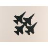 Wandsticker für Kinder JAGDFLIEGER (Bildabmessungen 22 x 22,5 cm, Bildfarbe Grau)