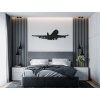Hölzerne Wanddekoration FLUGZEUG (Bildabmessungen 12,5 x 44,5 cm, Bildfarbe Grau)