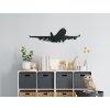 Hölzerne Wanddekoration FLUGZEUG (Bildabmessungen 12,5 x 44,5 cm, Bildfarbe Grau)