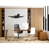 Hölzerne Wanddekoration FLUGZEUG (Bildabmessungen 12,5 x 44,5 cm, Bildfarbe Grau)