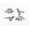 4-teiliger Kindersticker 4 ARTEN DINOSAURIER (Bildabmessungen 20,5 x 31,5 cm, Bildfarbe Grau)