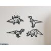 4-teiliger Kindersticker 4 ARTEN DINOSAURIER (Bildabmessungen 20,5 x 31,5 cm, Bildfarbe Grau)