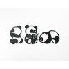 3-teiliger Kindersticker PANDAS (Bildabmessungen 52 x 133 cm, Bildfarbe Grau)