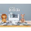 3-teiliger Kindersticker PANDAS (Bildabmessungen 52 x 133 cm, Bildfarbe Grau)