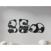 3-teiliger Kindersticker PANDAS (Bildabmessungen 52 x 133 cm, Bildfarbe Grau)