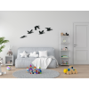 Wandsticker für Kinder VOGELSCHWARM (Bildabmessungen 24 x 65 cm, Bildfarbe Grau)