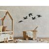 Wandsticker für Kinder VOGELSCHWARM (Bildabmessungen 24 x 65 cm, Bildfarbe Grau)