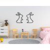 Sticker fürs Kinderzimmer HASEN (Bildabmessungen 22,5 x 31,5 cm, Bildfarbe Grau)