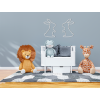Sticker fürs Kinderzimmer HASEN (Bildabmessungen 22,5 x 31,5 cm, Bildfarbe Grau)