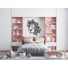 Wandsticker für Kinder VERTRÄUMTES EINHORN (Bildabmessungen 22,5 x 27 cm, Bildfarbe Grau)