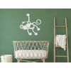 Holzsticker fürs Kinderzimmer AFFE (Bildabmessungen 33,5 x 32,5 cm, Bildfarbe Grau)