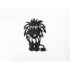 Holzsticker für die Wand KLEINER LÖWE (Bildabmessungen 44,5 x 30 cm, Bildfarbe Grau)