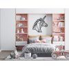 Wandsticker für Kinder POLYGONALES EINHORN (Bildabmessungen 31,5 x 28,5 cm, Bildfarbe Grau)