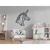 Wandsticker für Kinder POLYGONALES EINHORN (Bildabmessungen 31,5 x 28,5 cm, Bildfarbe Grau)