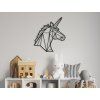 Wandsticker für Kinder POLYGONALES EINHORN (Bildabmessungen 31,5 x 28,5 cm, Bildfarbe Grau)