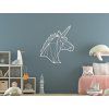 Wandsticker für Kinder POLYGONALES EINHORN (Bildabmessungen 31,5 x 28,5 cm, Bildfarbe Grau)