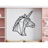 Wandsticker für Kinder POLYGONALES EINHORN (Bildabmessungen 31,5 x 28,5 cm, Bildfarbe Grau)