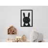 Kinderwandbild KLEINER HASE (Bildabmessungen 31,5 x 22 cm, Bildfarbe Grau)
