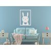 Kinderwandbild KLEINER HASE (Bildabmessungen 31,5 x 22 cm, Bildfarbe Grau)
