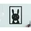 Kinderwandbild KLEINER HASE (Bildabmessungen 31,5 x 22 cm, Bildfarbe Grau)