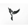Holzdekoration FLIEGENDE TAUBE (Bildabmessungen 25,5 x 22,5 cm, Bildfarbe Grau)