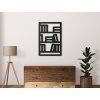 Holzsticker BIBLIOTHEK (Bildabmessungen 31,5 x 21,5 cm, Bildfarbe Grau)