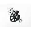 Holzsticker MALERAUSSTATTUNG (Bildabmessungen 24,5 x 22,5 cm, Bildfarbe Grau)