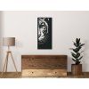 Holzbild LAUERNDER TIGER (Bildabmessungen 44,5 x 20 cm, Bildfarbe Grau)