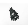 Holzsticker für die Wand SCHLAFLIED DER WÖLFE (Bildabmessungen 30,5 x 22,5 cm, Bildfarbe Grau)