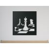 Holzbild SCHACH MATT (Bildabmessungen 22,5 x 22,5 cm, Bildfarbe Grau)