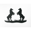 3D-Wandsticker Aufbäumende Pferde (Bildabmessungen 21,5 x 31,5 cm, Bildfarbe Grau)