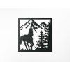 Holzbild Galoppierendes Pferd (Bildabmessungen 32,5 x 32,5 cm, Bildfarbe Grau)