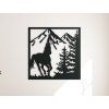 Holzbild Galoppierendes Pferd (Bildabmessungen 32,5 x 32,5 cm, Bildfarbe Grau)