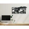Holzbild ZEBRA IN DER SAVANNE (Bildabmessungen 15,5 x 31,5 cm, Bildfarbe Grau)