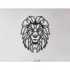 Holzsticker POLYGONALER LÖWE (Bildabmessungen 28,5 x 22,5 cm, Bildfarbe Grau)